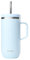 QWETCH - Cold Cup 600ml avec Poignée et Paille - 24h Glacé & 12h Froid - Pastel Bleu - Gourde Isotherme en Inox, Sans BPA, Tasse Thermos Café