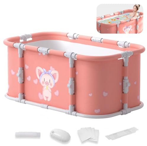 PeiYuDianZi Baignoire portable pliable pour adultes et enfants, baignoire autoportante avec coussins pour spa chaud, bain de glace, baignoire pliante à plusieurs couches pour intérieur et extérieur