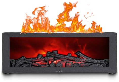 Humidificador de Chimenea con Llama 3D, Difusor Silencioso para Chimenea con Temporizador, Difusor de Aire de Fuego de Aromaterapia de Aceite Esencial con Luz Ambiental para el