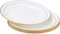 New Bone China Dinner Set with White Porcelain Plates Dessert Plate Serving Plate and Round Lunch Salad Plates Porcelain Serving Plates with Gold Rim 4 Piece White Dinner Plate Set