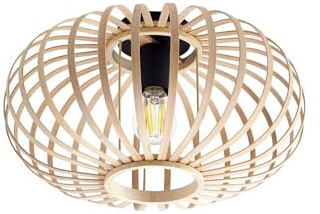 Lindby Plafonnier Lielle à intensité variable (Traditionnel) en Marron e. a. pour Salon & Salle manger (1 lampe,à E27), bois plafonnier lampe