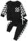 XIXIMAON Baby Boy Spring Autumn Outfits Long Sleeve Crew Neck Sweatshirt Tops Elastic Joggers 2 Piece Toddler Tracksuit Newborn Checkerboard Clothes (Black, 12-18 Months)