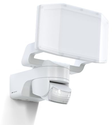 Steinel LED Strahler XLED Protect S Weiß, 180°/10 m Bewegungsmelder, Panorama Flutlicht, LED Panel voll schwenkbar, 14.3 W, IP54