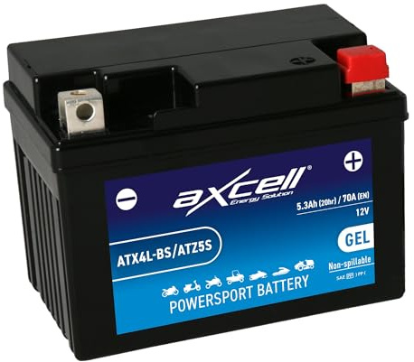 AXCELL Batterie 12V YTX4L-BS GEL (High Capacity) 50314 passend für Piaggio TPH 50 Typhoon C29 2001-2008