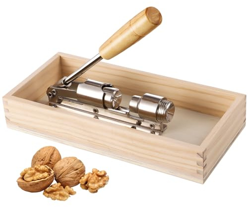 YOFAPA Heavy Duty Nut Cracker, Multipurpose Nut Cracker Tool for Home Use, Walnut Clipper with Splash Guard, Hazelnut Pliers, Walnut Opener, and Nutshell Peeler