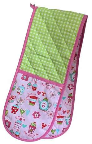 SixSigma Sports Double Oven Gloves Heat Resistant - Oven Mitts Heavy Duty Cotton Uk For Cooking, Baking, Kitchen Gloves Potholders Mother day Novelty Gifts For Men & Women (Vintage Multi Colour)