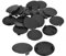 sourcing map 100Pcs Hinge Hole Covers, 35mm(1 3/8) Dia Plastic Concealed Hole Cover Round Flush Type Cap for Furniture Cabinet Cupboard, Black