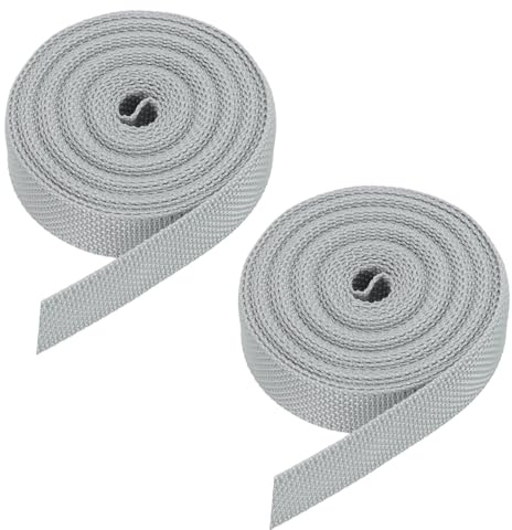 QUARKZMAN 2 Stück 6m Rolladengurt 23 mm für Rolladen Aufschraubwickler Gurtwickler Aufputz, Türen Fenster Rolladen Gurtband Jalousie Rollladen Austauschen Reparaturset, Grau