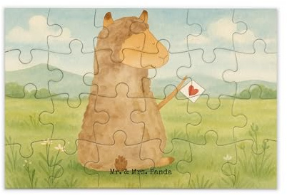 Mr. & Mrs. Panda Puzzle Alpaka Fahne Design 24 Teile - Geschenk, 1000, Puzzlespiel, Lama, 500, 300, Liebe, 2000, Alpakas, Lamas