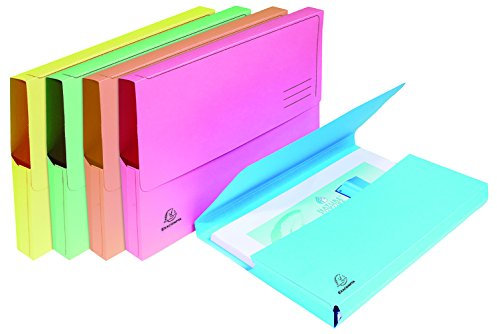 Exacompta 47970E Aktenmappe SUPER DIN A4. Aus stabilen Manila-Karton mit Beschriftungslinlien Pastellfarben 1 Stück Zufallsfarbe. Ideal für die Aufbewahrung Ihrer Dokumente Sammelmappe