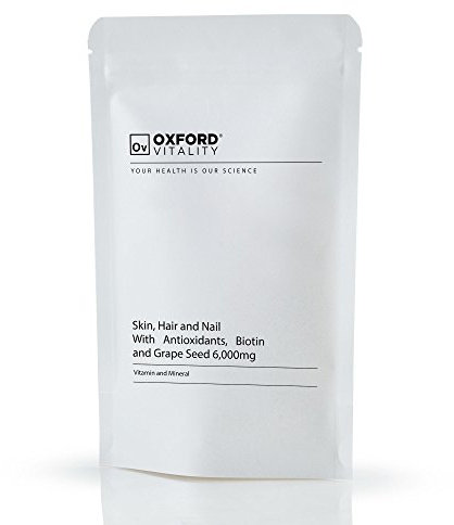 Skin Hair Nails Supplement | Tablets Including Vitamin A, C, E, Selenium, Biotin & Grape Seed | Oxford Vitality (120 Tablet Pack)