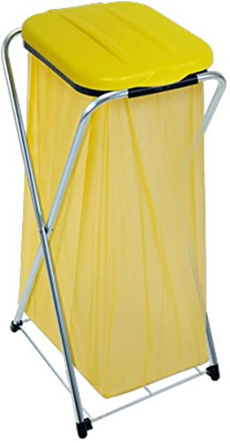 Artex Spa 21.07.11 Eco-Grid-1 Portasacchetto con Coperchio per Raccolta Differenziata, Giallo, 36 x 42 x 78 cm
