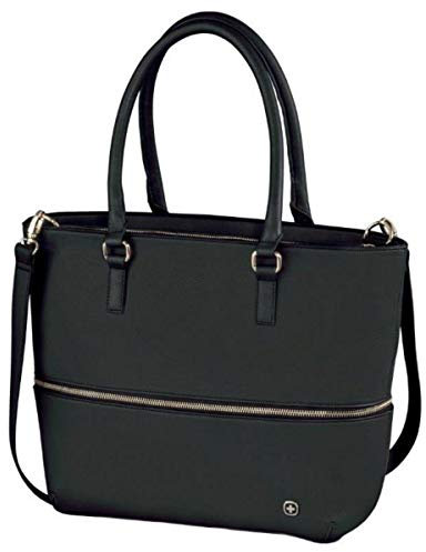 WENGER Eva Laptop-Tasche, Handtasche mit herausnehmbarer Laptophülle, Notebook 13 Zoll, Tablet 10 Zoll, 10 l, Damen Frauen, Büro Business Uni, Schwarz, 601077
