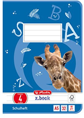 Herlitz 11387099 Heft A5, Lineatur 04, 32 Blatt, FSC Mix, 5 Stück