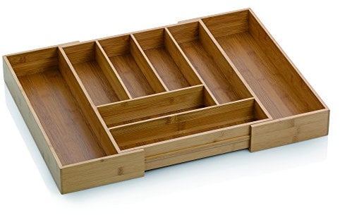kela Bambus Besteckkasten für Schubladen 35-58 x 43 x 6,5 cm, ausziehbar, Schubladeneinsatz mit 6 oder 8 Fächern, KALMA, Schubladen Organizer Küche