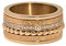 Quiges Rosegold Edelstahl Zirkonia Mehrfarbig Stapelring Kombinationsring Set mit 4 Füllringe und 1 Basisring 19mm (59)