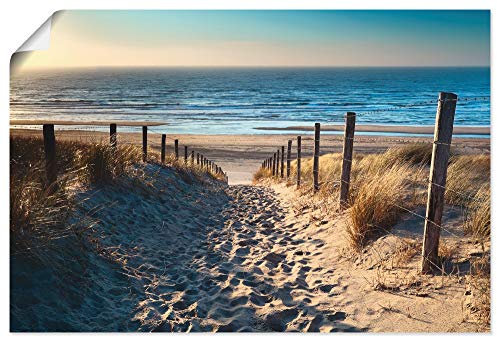 ARTLAND Wanddeko Poster & Kunstdrucke Wandposter 120x80 cm Strand Meer Küste Nordsee Natur Sommer Dünen Sand Gräser T9IP