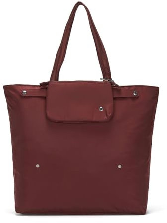 Pacsafe Citysafe Cx Anti Theft Packable Horizontal Tote, Equipaje-Bolsa de Mensajero De Las Mujeres, Merlot, 20 Liter