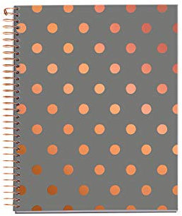 Miquelrius - Notizbuch A5, Hardcover, 4 farbige Streifen, 120 karierte Seiten, nachhaltiges Papier 70 g/m² mit Mikroperforation, 2 Lochungen, Design mit Punkten