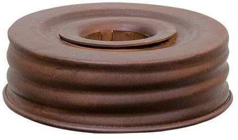 Happy Deals~ 2 Pack - Rusty Mason Jar Lid | Taper Candle Holder Stand Country Primitive Décor Set