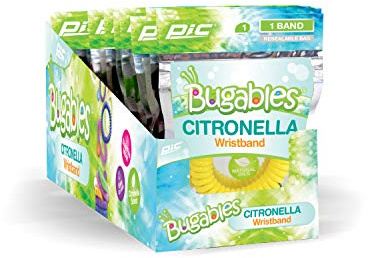 PIC Bugables Lot de 24 bracelets enroulés parfumés à la citronnelle, réutilisables et refermables, taille unique