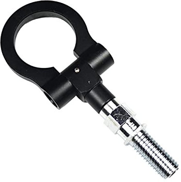 Universal Car Tow Hook Kit, Aluminum Alloy Anti-damaging Euro Front Rear Styling Trailer Ring Eye for Towing (Black)