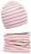 Baby Mädchen Beanie Mütze + Schlauchschal 2er Set, Wintermütze für Jungen Mädchen Baumwolle (53L und 49-53, Baumwolle Set: Rosa Streifen)