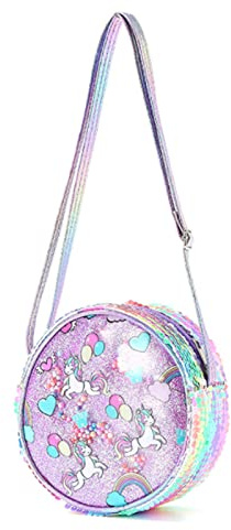 Spldsun Einhorn Handtasche Mädchen, Rosa Brustbeutel Kinder Mädchen, Verstellbarem Gurt Geldbeutel Kinder Kinderrucksack Mädchen, Wird verwendet, um Kleingeld und Kleine Gegenstände Aufzubewahren