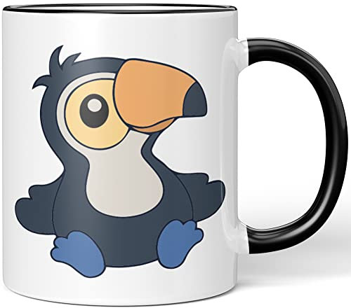 JUNIWORDS Tasse, Tukan, Wähle Farbe, Schwarz