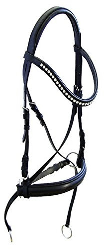 A&M Reitsport Gebisslose Trense Lapis aus Leder Schwarz Neu incl. Zügel, Größe:Pony