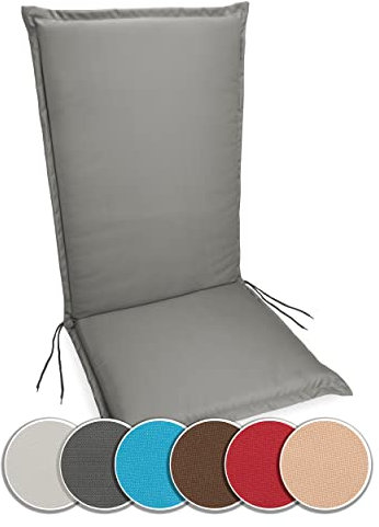 sunnypillow Hochlehner Auflage 100% Wasserdicht 120 x 50 - Polsterauflage extra Dicke 9cm - Sitzauflagen für Gartenmöbel, Sitzpolster für Gartenstuhl - Sitzkissen Outdoor - Stuhlauflage Anthrazit