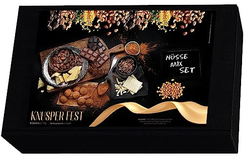 C&T Nüsse Premium Geschenkset Knusper-Fest | 8 leckere knackig frische Snacks je 75g | Nussmischung in präsentfertiger Geschenkbox
