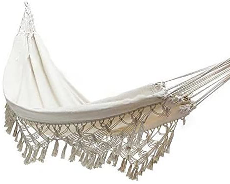 MYSUNBAR Outdoor Garten Hängematte Baumwolle Weich Camping Hängematte mit Rucksack Ideal für Hinterhof, Veranda, Reisen, Camping