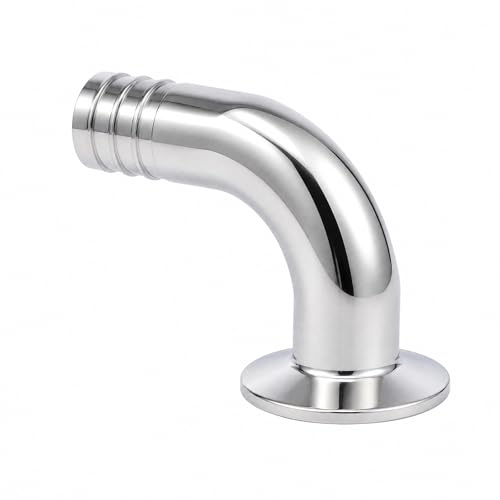 Pysrych 304 Stainless Steel Sanitary Hose Barb Fitting 1.5 Tri Clamp (50.5MM Ferrule) 90 Degree Elbow (Tube OD: 3/4/19MM)