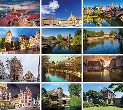 Huurdies ® - Luxus Deutschland postkarten - Postkartenset von Deutschen Städten - 10x15cm - Eine Foto- und eine Schreibseite (Nürnberg)