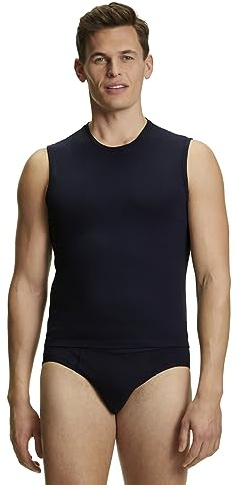 FALKE Herren Unterwäsche Daily Comfort Multipack Muscle Shirt M S/l Sh Baumwolle atmungsaktiv 2 Stück, Grau Midnight 6366, M