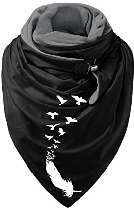 Schal Schwarz Damen-Dreiecksschal Loop Winter Loopschal Baumwolle Schals Pink Mit Knopf Tücher Dreieckstücher Blau Kariert Damenschal Poncho Wickelschal