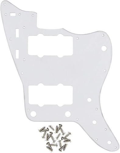 65 60er Jahre Vintage Schlagbrett Gitarre Schlagbrett mit Schrauben passend für amerikanische/mexikanische Jazzmaster Schlagbrett Ersatz (4-lagig rote Schildpatt) (1-lagig weiß)