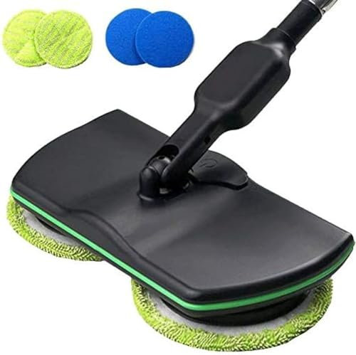 Electric Mop, Floor Scrubber Cordless Mop, Electric Mops For Floor Cleaning With Extension Handle, Hardwood Electric Spin Mop With 2 Rotating Pads And 2 Polishing Pad,Rechargeable,Pleasant63