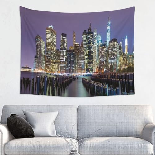 JCAKES New York City Wandteppich, Wandbehang, Dekoration für Zuhause, Party, Kunst, Wandteppiche für Schlafzimmer, Wohnzimmer, lustige Wandkunst 73 cm x 95 cm