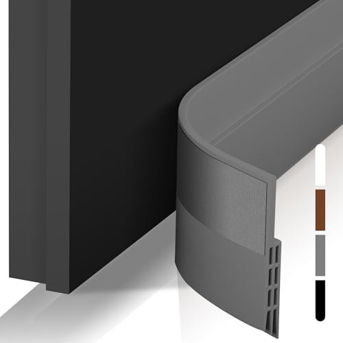 shinfly Bas de Porte Isolant, Isolation Phonique, Boudin de Porte, Calfeutrer Bas de Porte, Idéal pour l'Isolation Contre Froid, Insectes, Poussière 5cm x 400 cm(Gris)