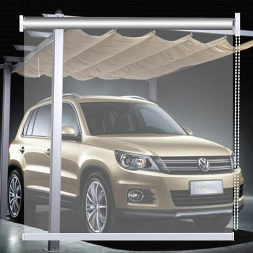 Durchsichtige Pvc-Kunststoff-Rollos,Wasserdichte Rollo Jalousie Außen,Transparent Vinyl-Fenstervorhänge,Winddichter Seitenzugrollo Outdoor für Terrasse Büro Pergola Trennwände,W×H-160×260cm/63×102.4in