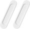 MOROBOR Tiradores ovalados autoadhesivos para puerta corrediza, 2 unidades, aleación de aluminio blanco cálido, mango sin perforaciones, para puertas corredizas de granero, ventanas, armarios, 15 cm