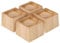 TQVAI Lot de 4 Rehausseur de Lit en Bois, Lourd Pied de Meuble, Supporte Jusqu’à 1000 KG, Augmentation Pieds de Lit 6.6 CM, Pieds de Canapé Hauteur de Levage du Canapé de Table de 2,5 Pouces, Naturel