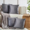 4er Set Sofakissen mit Füllung und Bezug 50x50cm weiche Kissenhülle mit Dekokissen Couchkissen für Sofa, Schlafzimmer, Wohnzimmer, Balkon, anthrazit Nebula, flauschig, mit verstecktem Reißverschluss