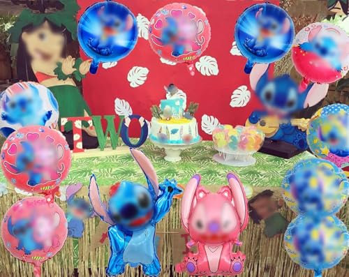 Geburtstagsballons Deko, 10 Stück Folienballon Geburtstag Blau, Cartoon Geburtstag Luftballons, Party Dekoration Ballons, Folienballons für Jubiläum, Geburtstagsfeier