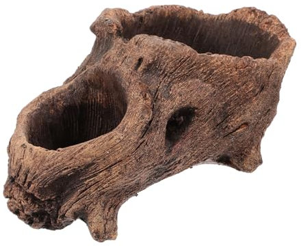 POPETPOP Vintage Baumstamm Blumentopf Aus Zement Für Sukkulenten Natürlicher Look Atmungsaktiv Haltbar Vielseitig Einsetzbar Für Garten Balkon Innenbereich Kreatives Dekoratives Pflanzgefäß