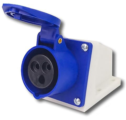 3Pin 32A Industrial Socket, IP44 Industrial Mould Socket, 3Pin Waterproof Connector Socket, IP44 Camping Caravan Industrial Wall Socket, Female 3 Pin Replacement Industrial Site Socket