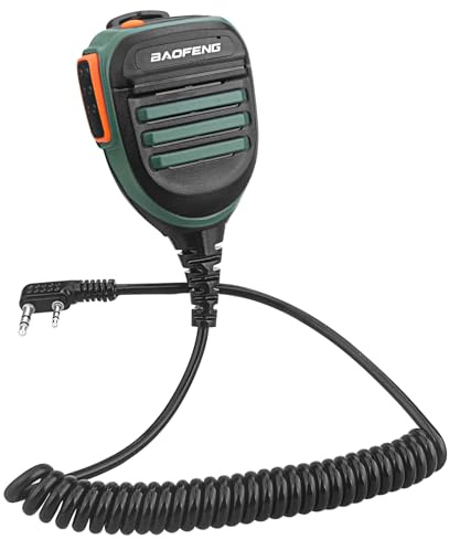 BAOFENG Radio Microphone,Remote Shoulder Police Mic UV-5R BF-F8HP 5RM UV-21R K5PLUS UV-17R TIDRADIO TD-H3 TD-H8 Quansheng UV-K5 walkie Talkie Handheld Speaker mic (Green*1 pack)