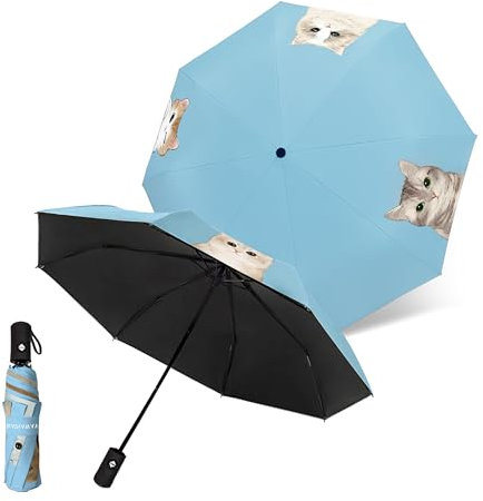 RainAway Kompakt-Regenschirm | Leichtgewichtiges Haustier-Design | Einfach Zusammenfalten | UPF50+ Sonnenschutz | 350g Tragbar